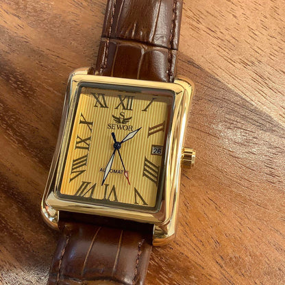 SEWOR Automatic Skeleton Watch with Date