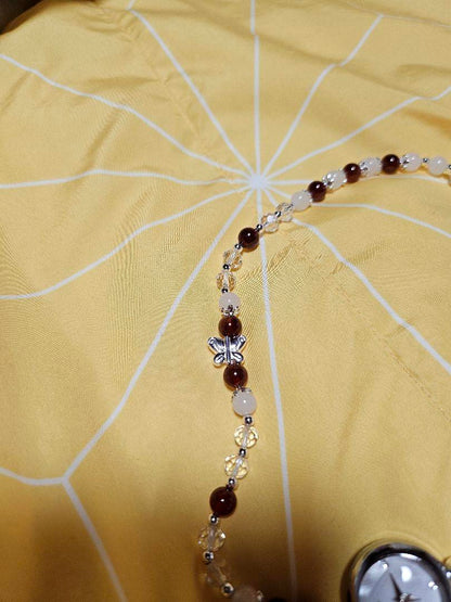 Natural Garnet Stone Bangle Winding Watch