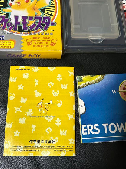 Pokémon GB Pocket Monsters Pikachu Box, Manual, Map Accessories Complete
