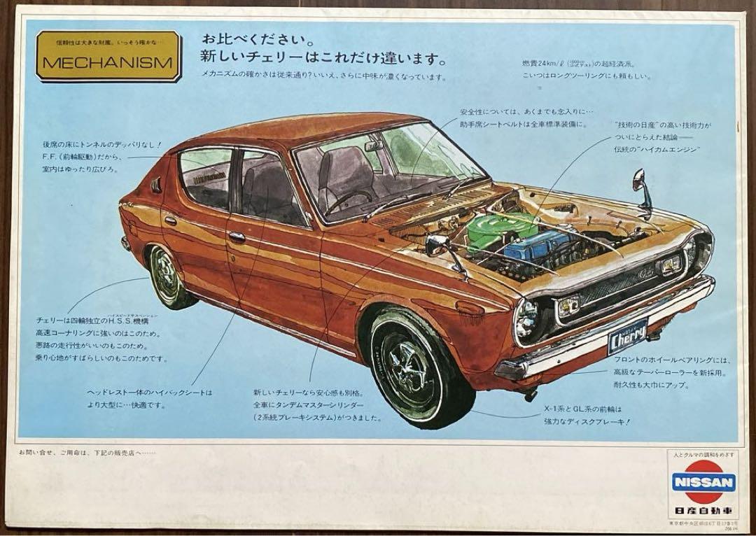Nissan Cherry 1000/1200 Catalog Poster Type 2061H