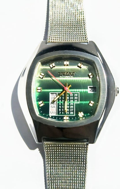 October Sale! Orient Automatic Calendar Watch Green Dial