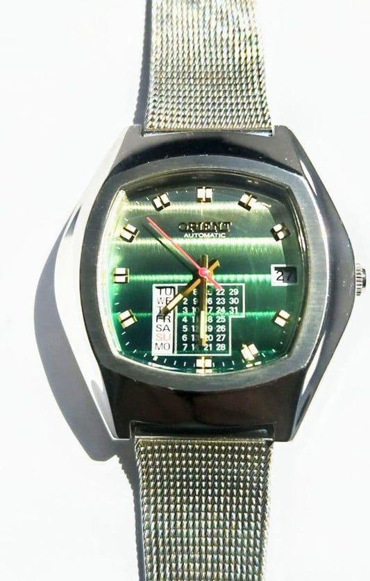 October Sale! Orient Automatic Calendar Watch Green Dial