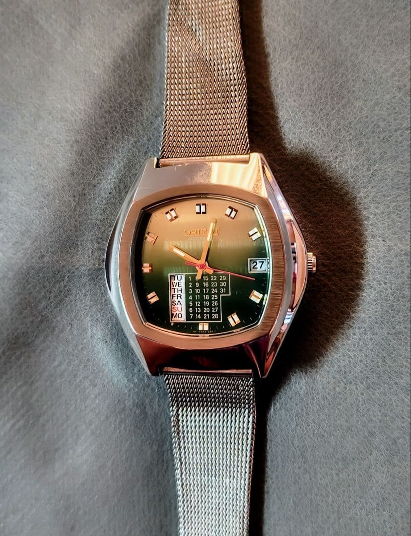 October Sale! Orient Automatic Calendar Watch Green Dial