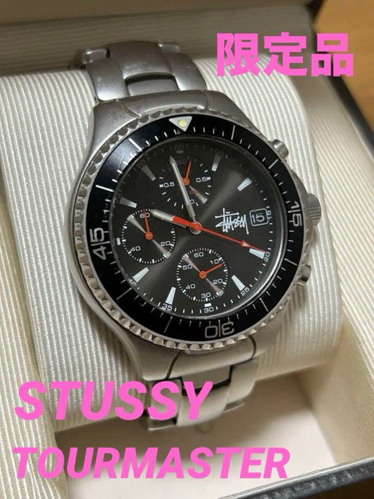 Limited Edition Stussy Tourmaster Chronograph Watch Black
