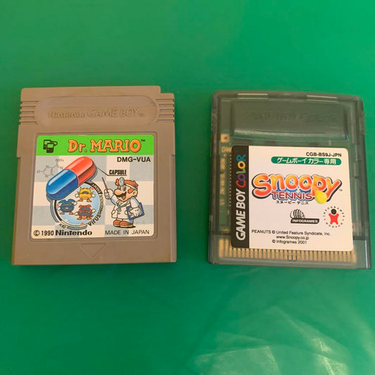 Dr. Mario & Snoopy Tennis Game Boy Software Set