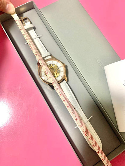 LOBOR Automatic Winding Watch White Leather