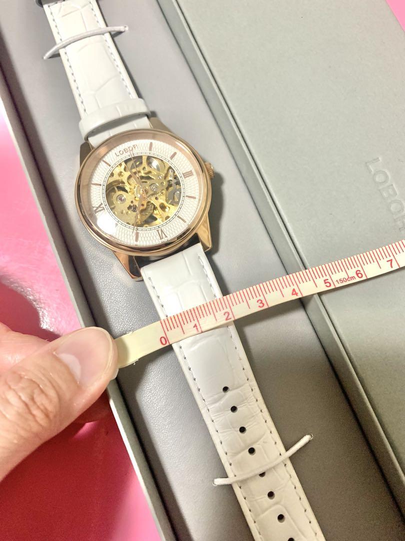 LOBOR Automatic Winding Watch White Leather
