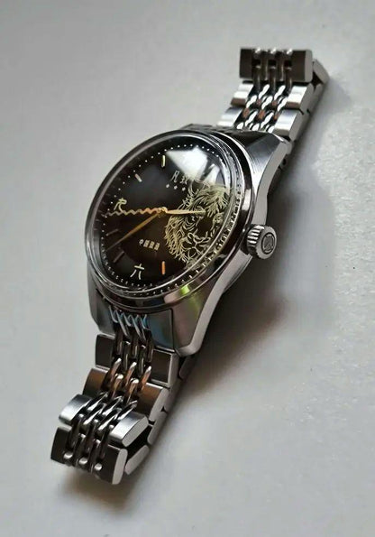 Murkur Black Tiger Hand-Wound Watch Feng Shui Auspiciousness