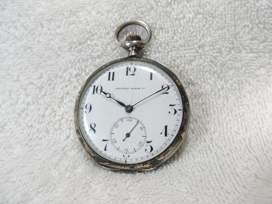 AVANNES TRUSTY Dog Mark Running Hand-Wound Pocket Watch Silver Unplated (0.900 Capsule)