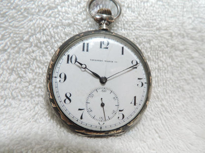 AVANNES TRUSTY Dog Mark Running Hand-Wound Pocket Watch Silver Unplated (0.900 Capsule)