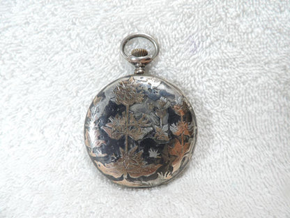 AVANNES TRUSTY Dog Mark Running Hand-Wound Pocket Watch Silver Unplated (0.900 Capsule)