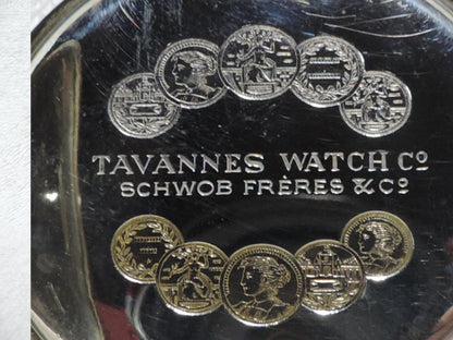 AVANNES TRUSTY Dog Mark Running Hand-Wound Pocket Watch Silver Unplated (0.900 Capsule)