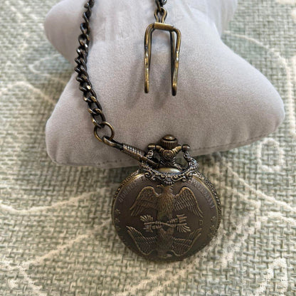 Antique Gold Pocket Watch with Eagle Emblem