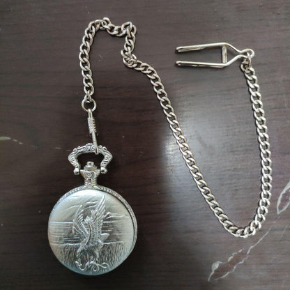 Carved Eagle Design Winding Pocket Watch