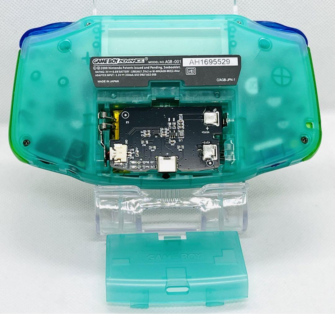 Game Boy Advance IPS LCD V5 Type-C Rechargeable Clear Green