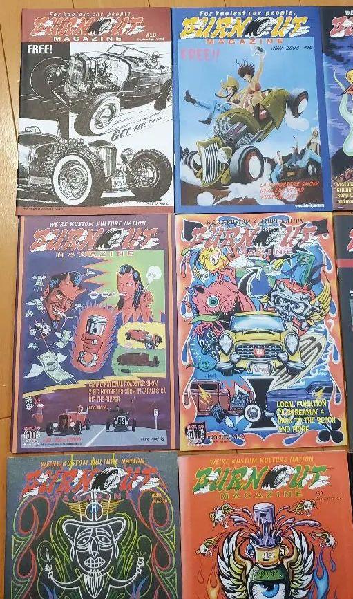 Rare Early Issue Set of 11 Volumes, Burnout Magazine