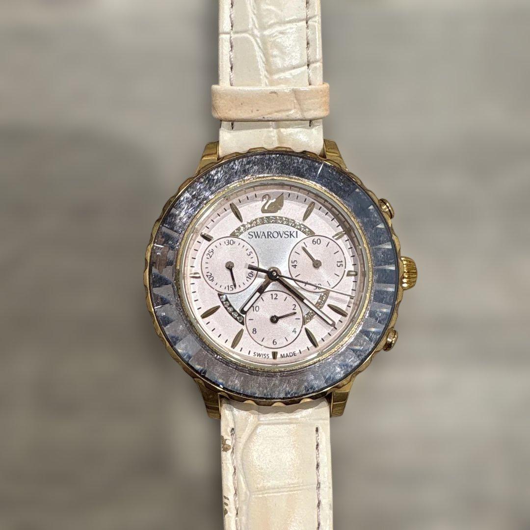 Swarovski Pink White Chronograph Watch