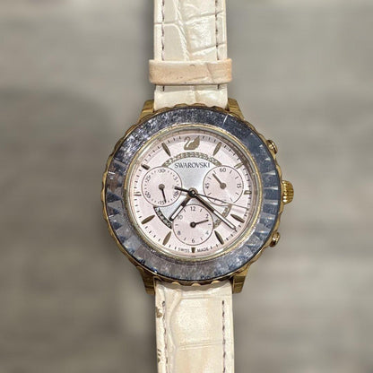 Swarovski Pink White Chronograph Watch