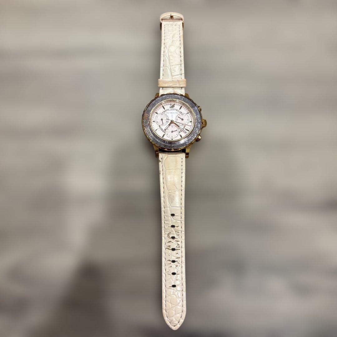 Swarovski Pink White Chronograph Watch