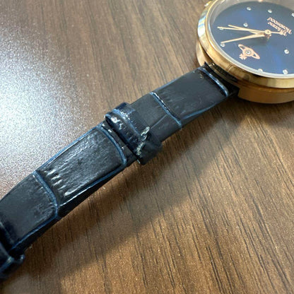 Vivienne Westwood Navy Blue Watch with Saturn Charm