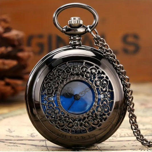 Unused Pocket Watch Black Night Sky Quartz Pendant Watch