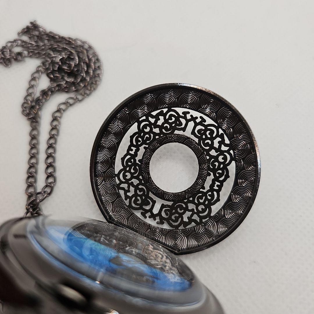 Unused Pocket Watch Black Night Sky Quartz Pendant Watch