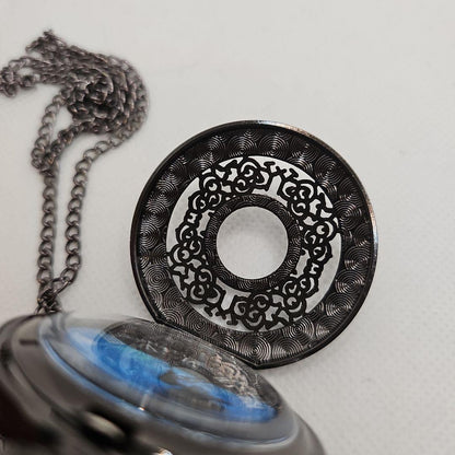 Unused Pocket Watch Black Night Sky Quartz Pendant Watch