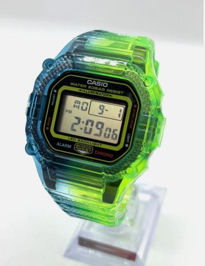 New G-Shock DW5600 Customized with Silicon Rubber Blue Green Color
