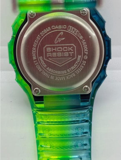 New G-Shock DW5600 Customized with Silicon Rubber Blue Green Color