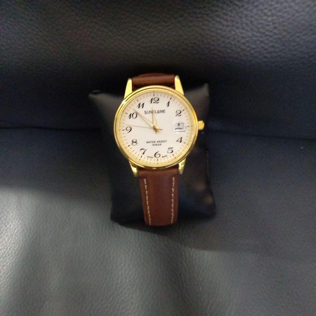 SUN FLAME Automatic Gold/Brown Watch