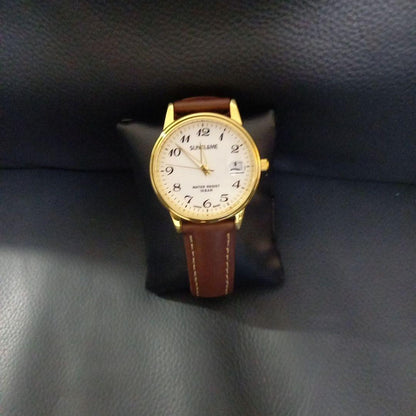 SUN FLAME Automatic Gold/Brown Watch