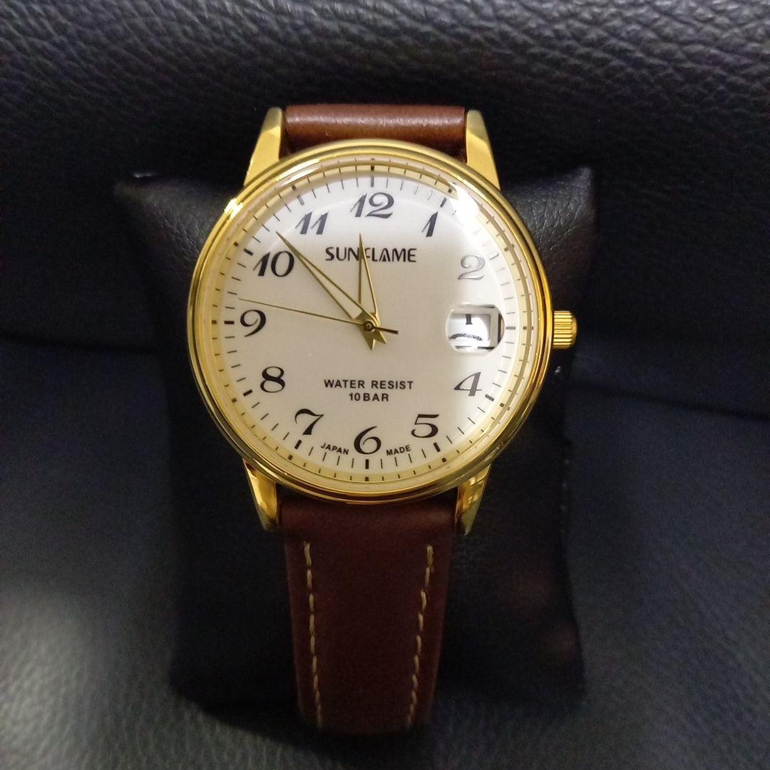 SUN FLAME Automatic Gold/Brown Watch