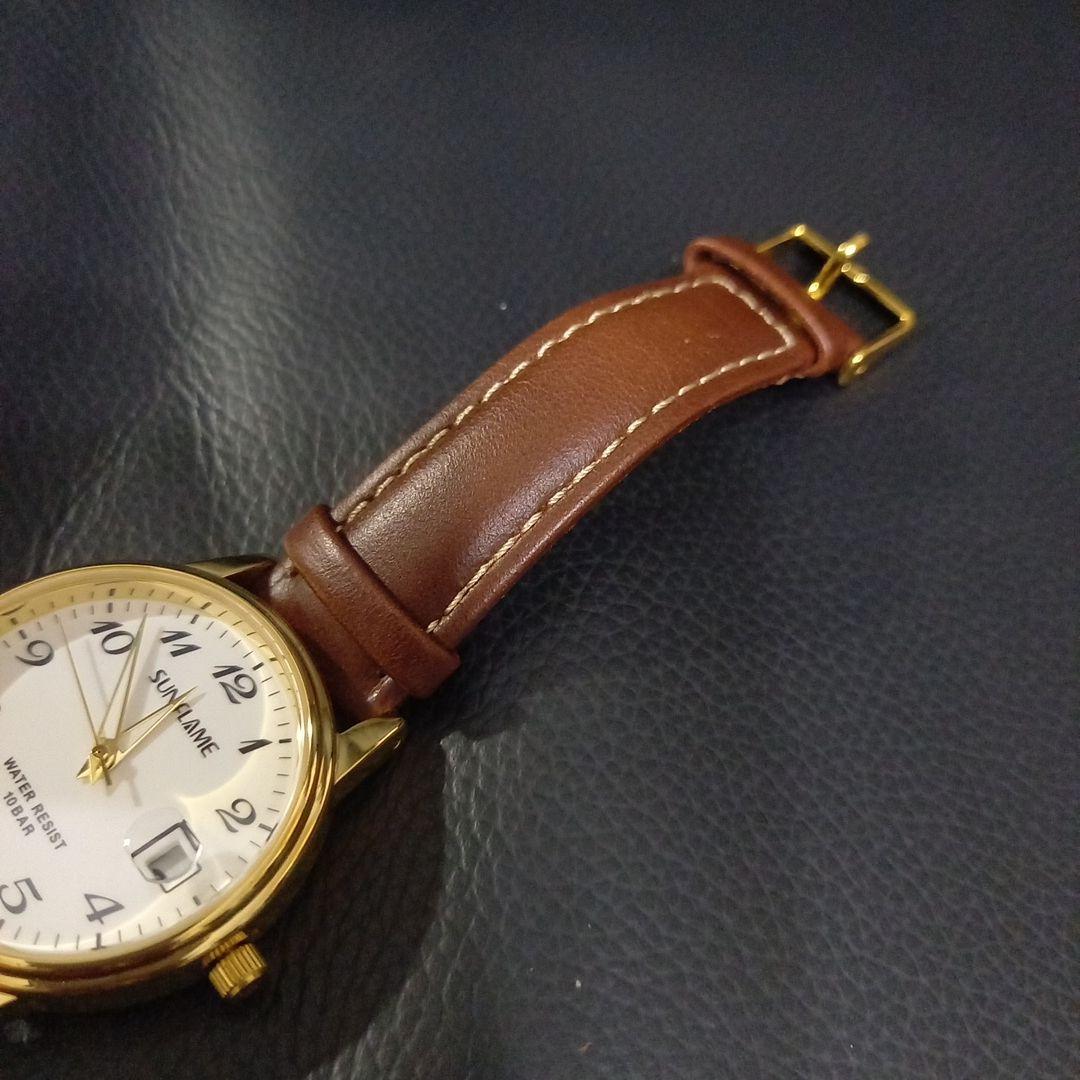 SUN FLAME Automatic Gold/Brown Watch