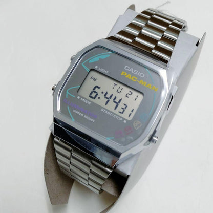 New Unworn CASIO Pac-Man Collaboration A168WEPC-7AJR Silver