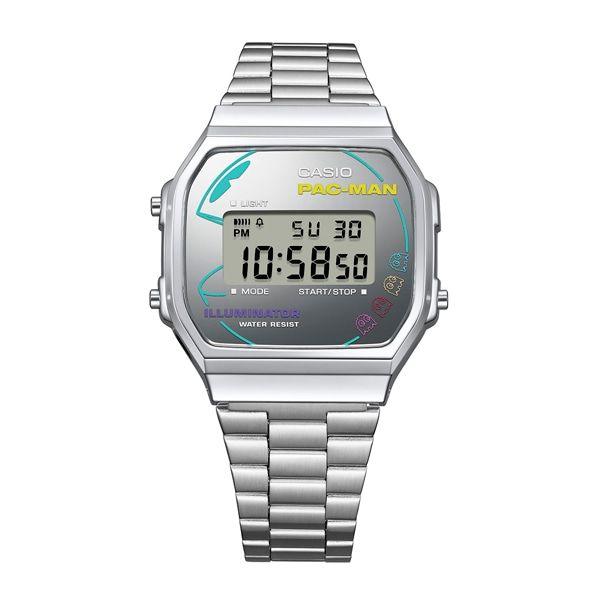 New Unworn CASIO Pac-Man Collaboration A168WEPC-7AJR Silver