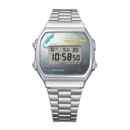 New Unworn CASIO Pac-Man Collaboration A168WEPC-7AJR Silver