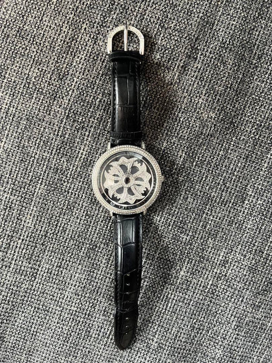 Anne Coquine Floral Pattern Winding Watch