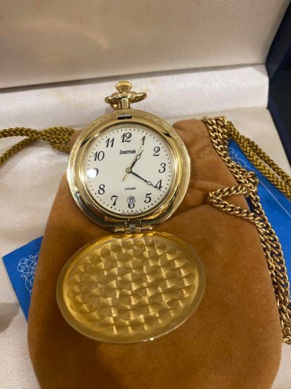 Rare Citizen Junction Pocket Watch Date Chain