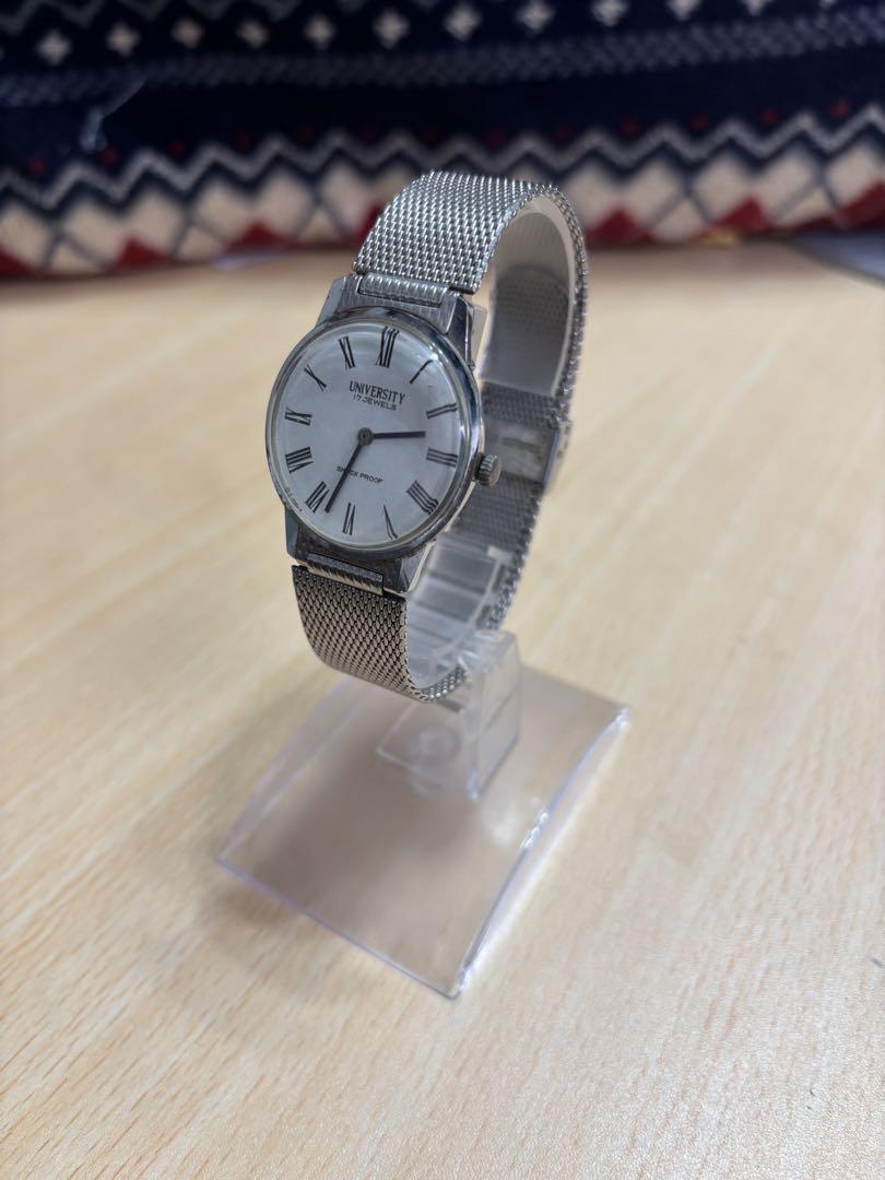 UNIVERSITY Silver Mesh Analog Winding Watch 'Dead Battery'