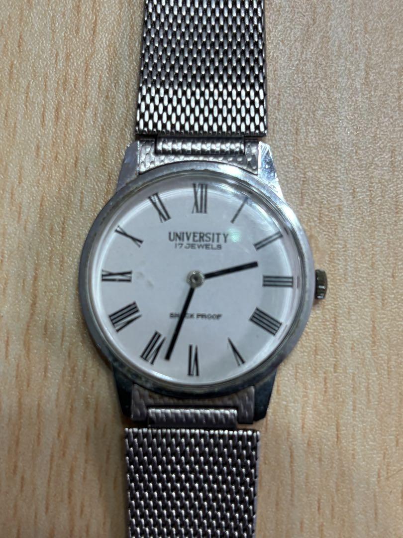 UNIVERSITY Silver Mesh Analog Winding Watch 'Dead Battery'