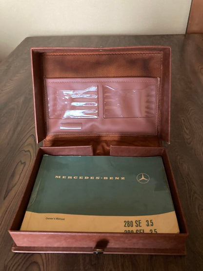 Mercedes-Benz 280SE 3.5 English Owners Manual and Rare Storage Box