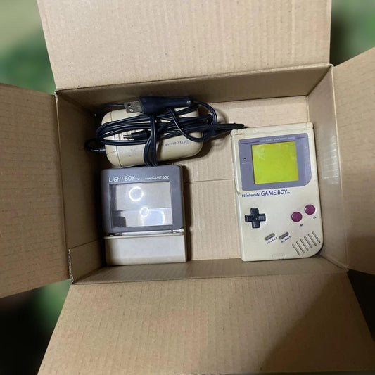 Original Game Boy and Magnifying Glass and Charger and 7 Games Bundle