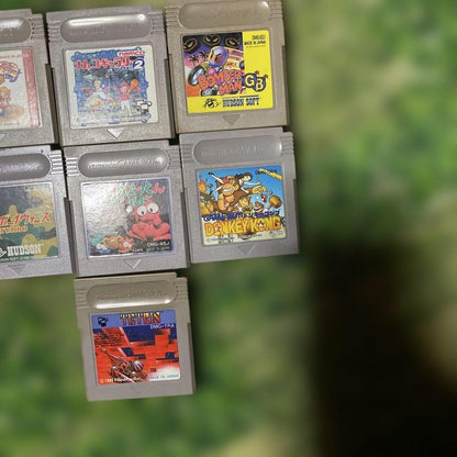 Original Game Boy and Magnifying Glass and Charger and 7 Games Bundle