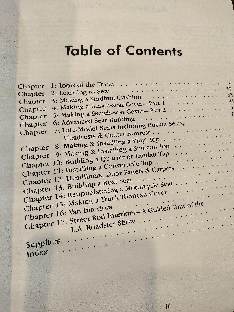 Automotive Upholstery Handbook