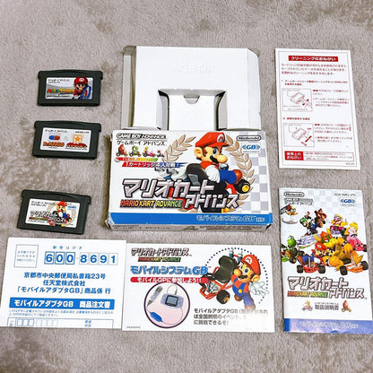 Box with manual, Mario Kart Advance, Game Boy Advance, and others