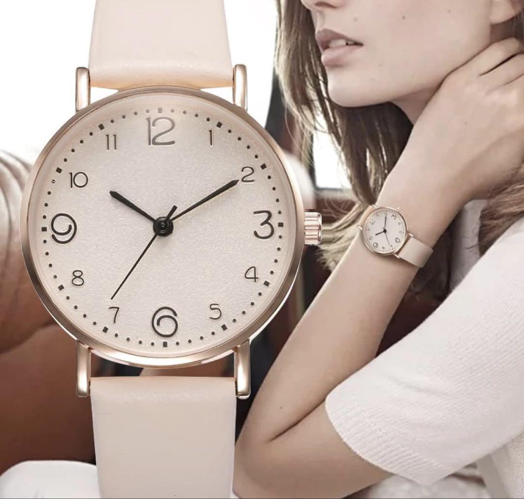 Stylish and Elegant Simple Watch White x Gold Ladies