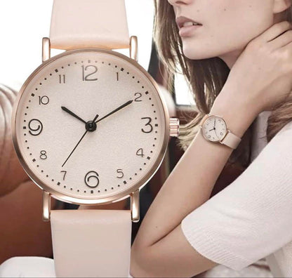Stylish and Elegant Simple Watch White x Gold Ladies