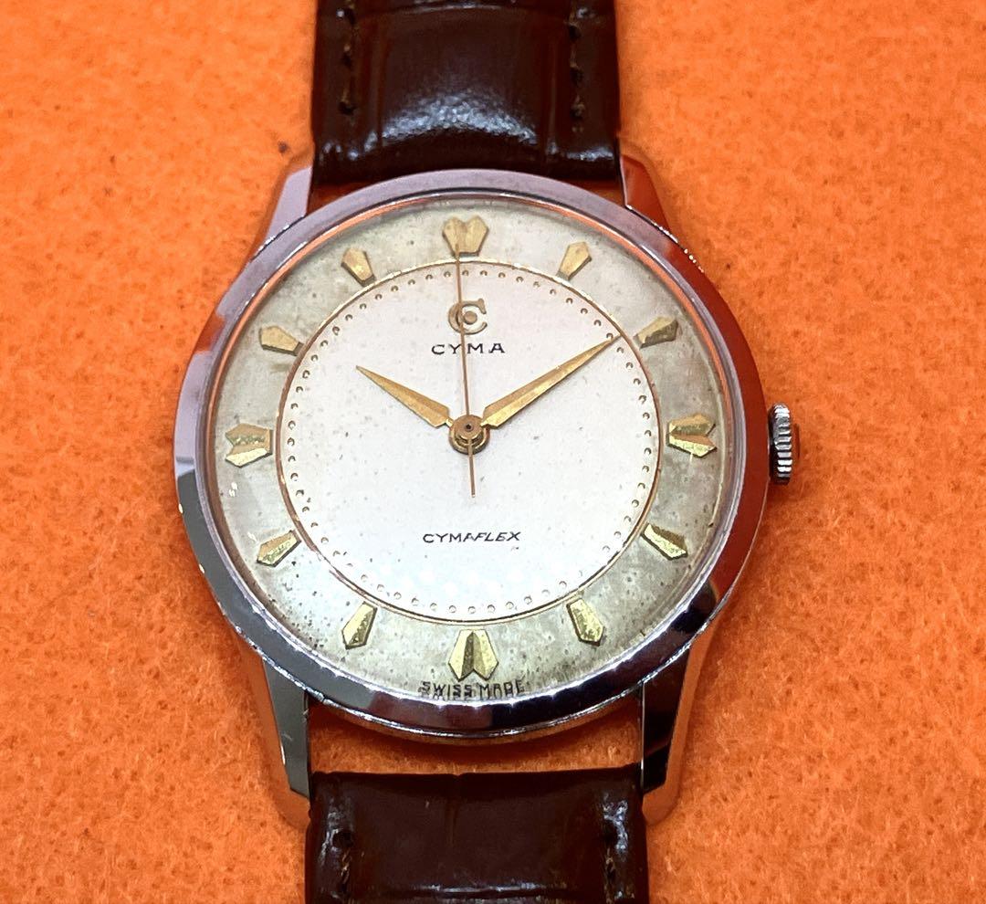 Old CYMA Winding Watch Seamflex Operational Product 1950s