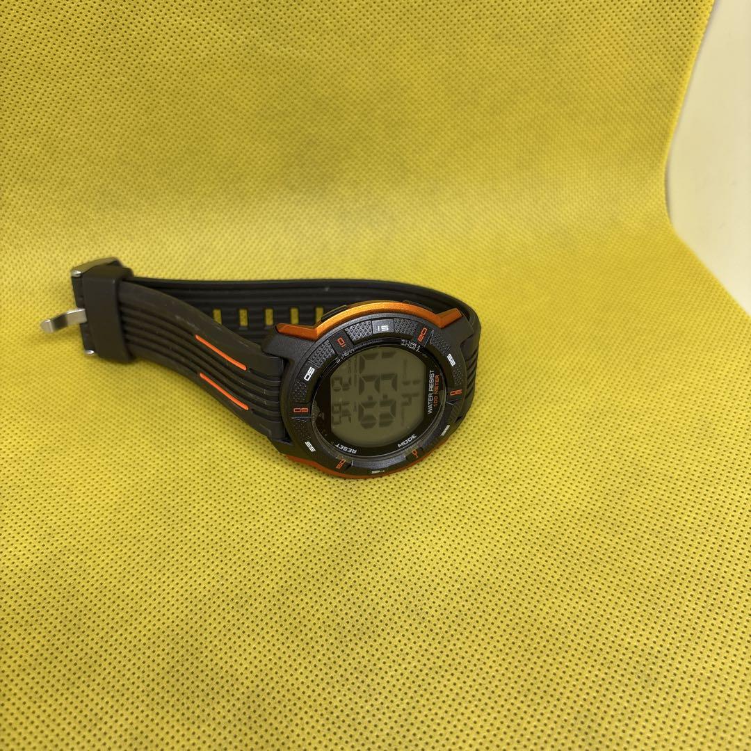 10-Atmosphere Water-Resistant Digital Watch Black/Orange