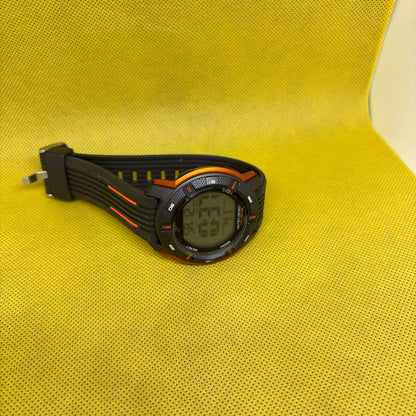10-Atmosphere Water-Resistant Digital Watch Black/Orange